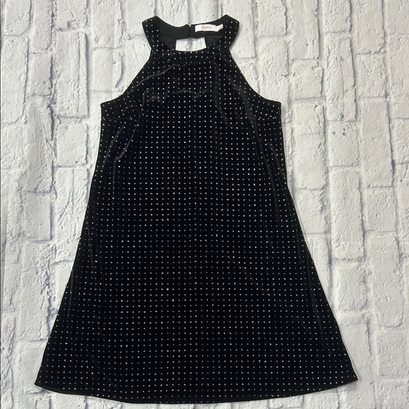 Black Velvet Dress with rainbow Studs - Picture 1 of 4